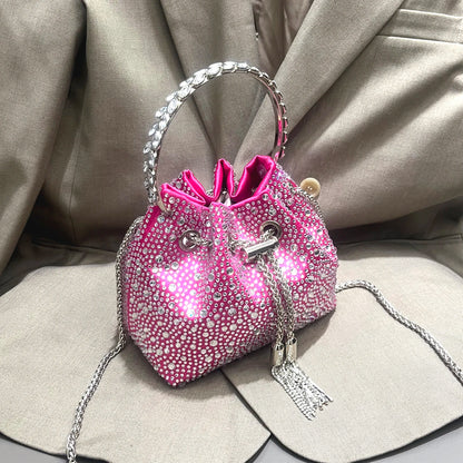 Luxury Rhinestone Bucket Evening Bag