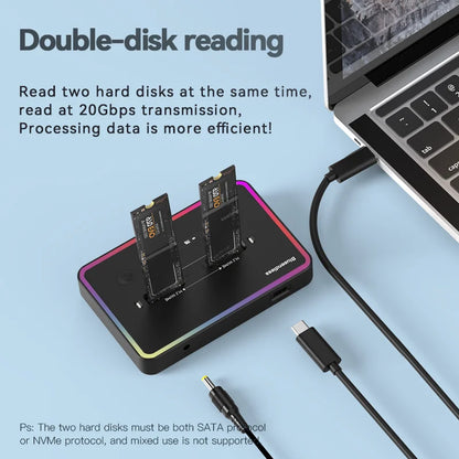 Dual M.2 NVMe & SATA SSD Docking Station with Offline Clone