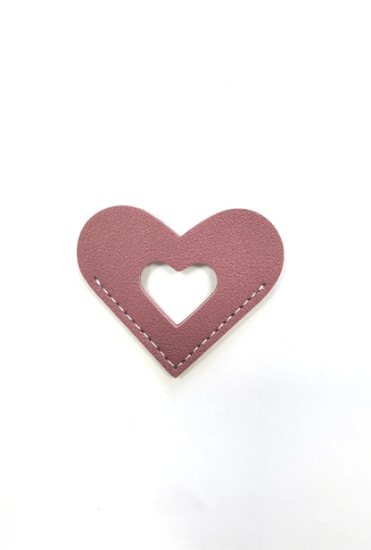 Leather Love Shaped Bookmarks