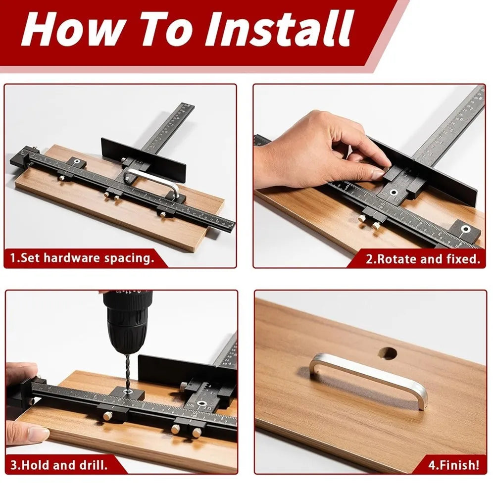 Adjustable Cabinet Hardware Installation Jig