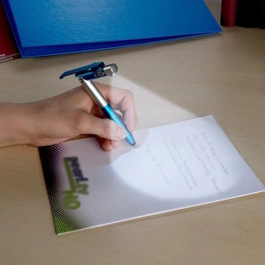 4-in-1 Multifunction Ballpoint Pen with LED Light & Phone Stand
