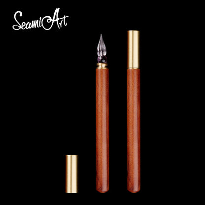SeamiArt Wood Handle Glass Dip Pen