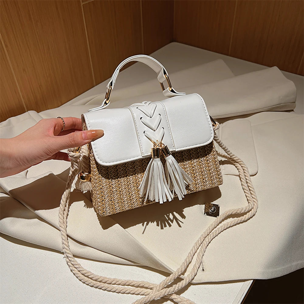 Straw Crossbody Beach Handbag