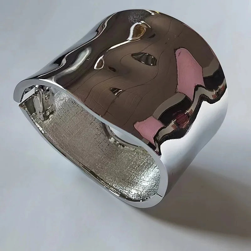 Punk Asymmetric Wide Bangle Bracelet