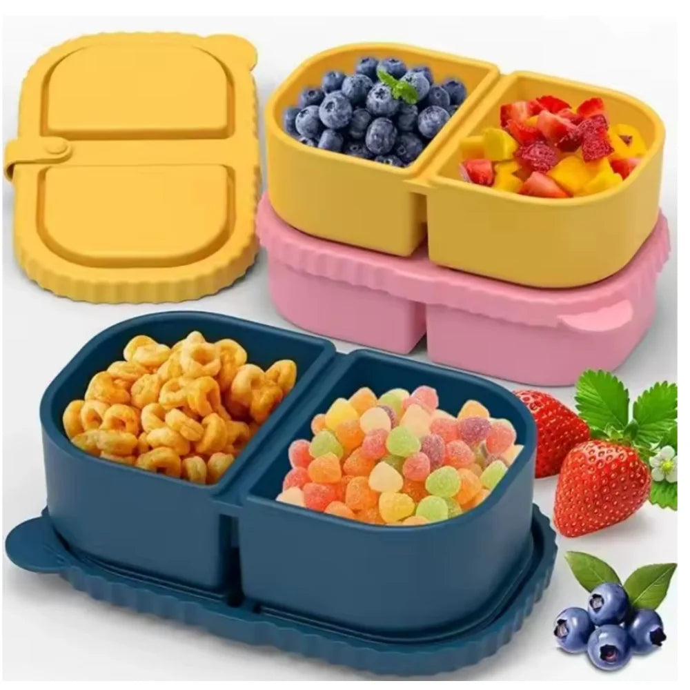 Premium Silicone Double Compartment Snack Box