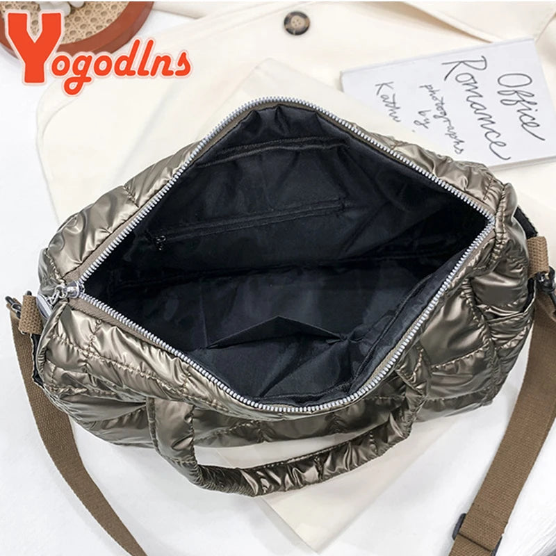 Quilted Waterproof Nylon Tote Bag