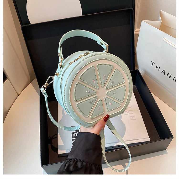 Citrus Slice Round Crossbody Bag