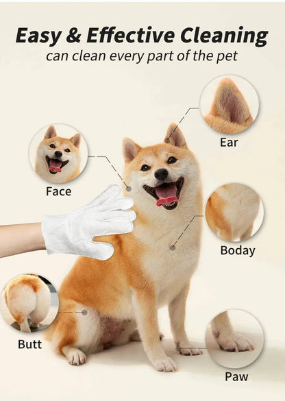 Pet Grooming Cleaning Glove Wipes