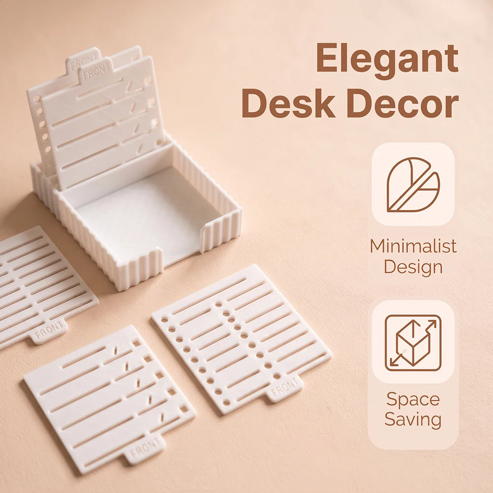 5-in-1 Sticky Note Holder with Templates for Desk