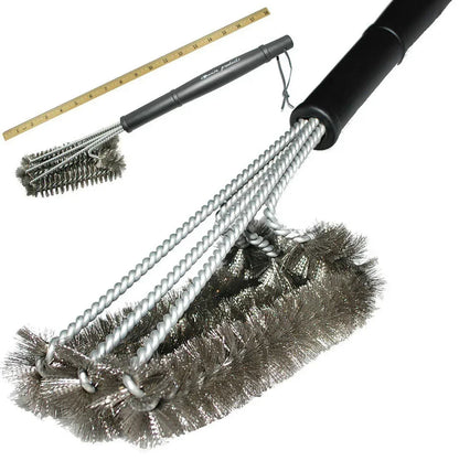 360° Stainless Steel BBQ Grill Cleaning Brush with Long Handle