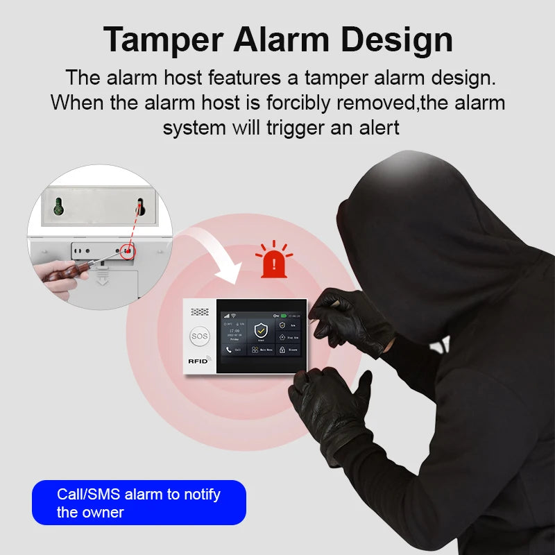 Tuya Security Alarm Kit with Touch Screen & Sensors