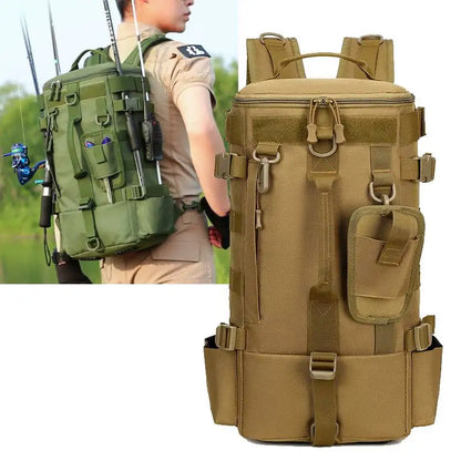 Tactical Fishing Backpack with Rod Holders