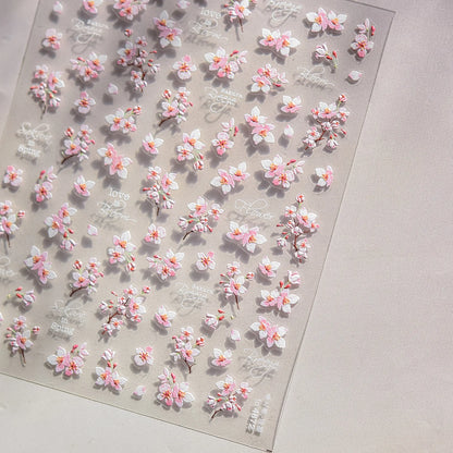 5D Cherry Blossom Nail Art Stickers