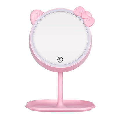 Pink LED Touch Screen Makeup Mirror