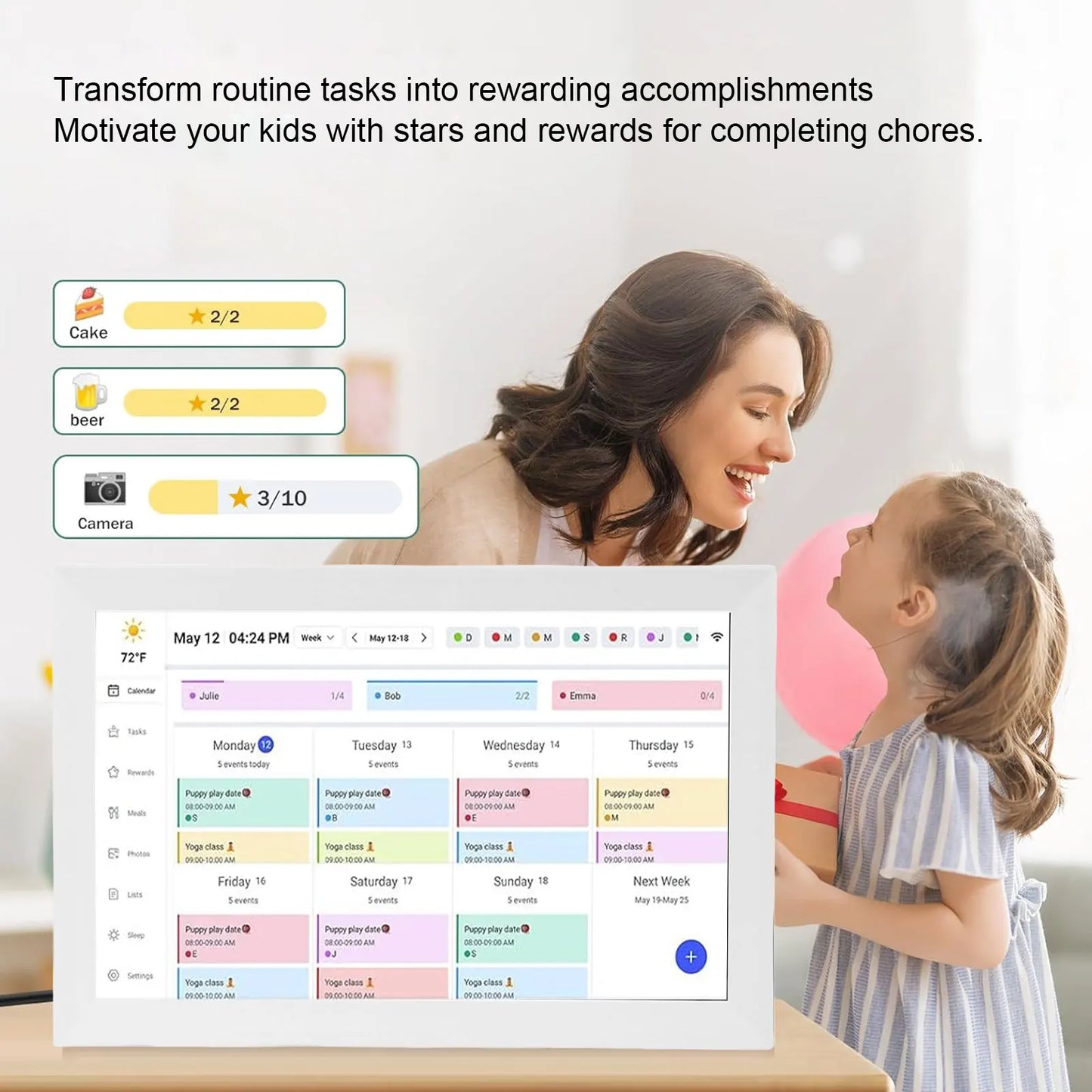 15.6" Smart WiFi Digital Family Calendar & Picture Frame