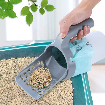Cat Litter Scoop with Waste Bin & Refill Bags
