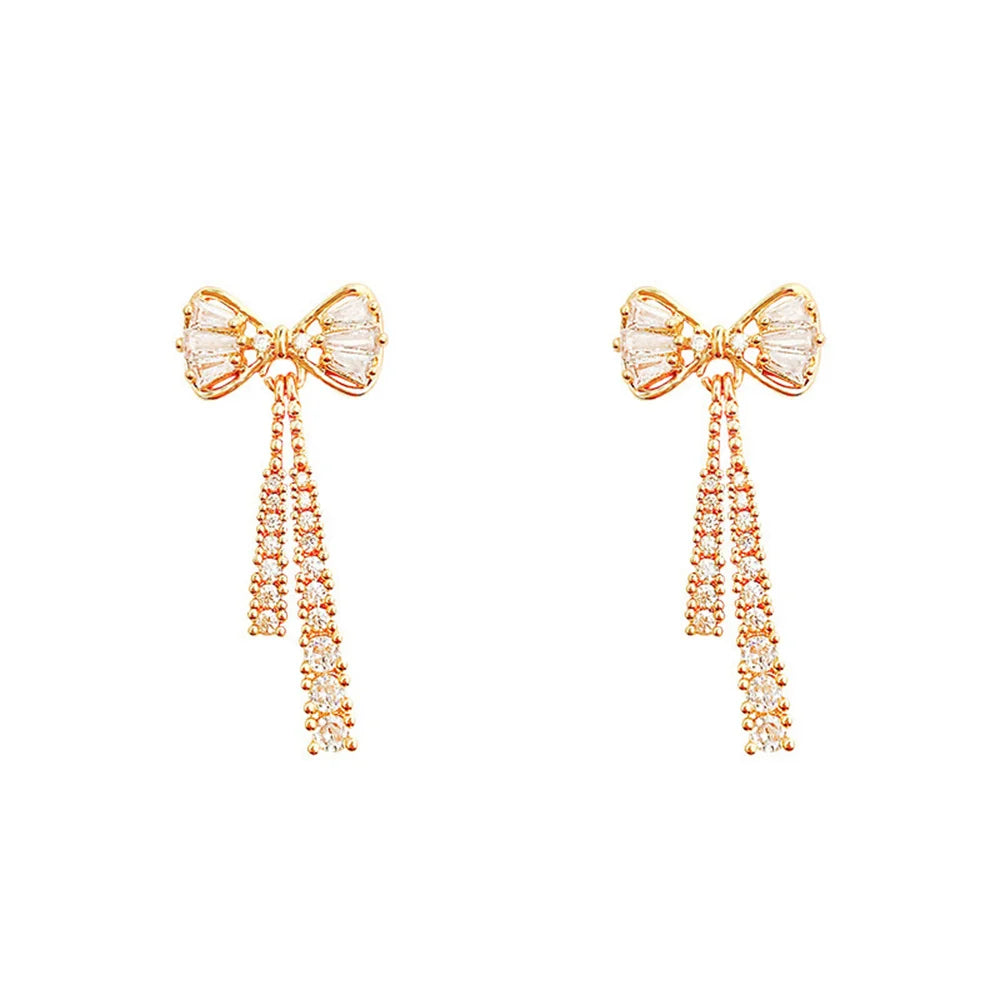 Bow Crystal Zircon Earrings