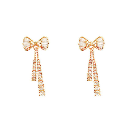 Bow Crystal Zircon Earrings