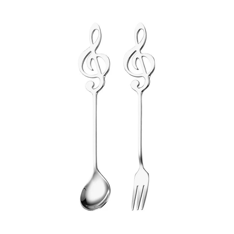 Musical Note Stainless Steel Spoon & Fork Set
