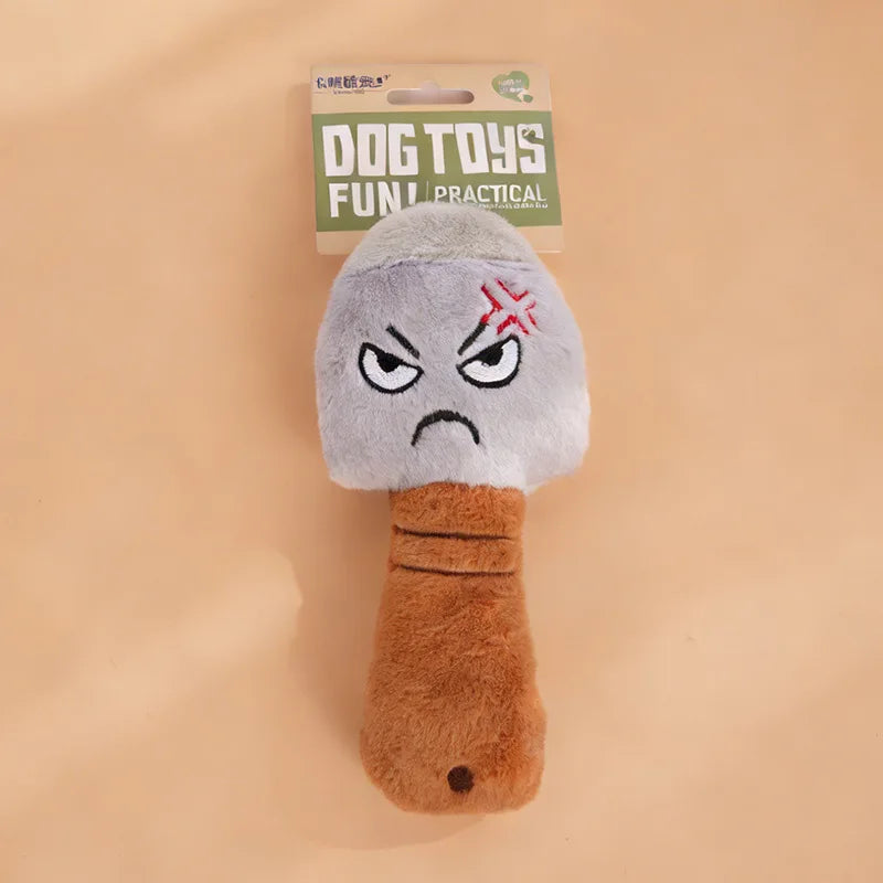 Funny Face Squeaky Plush Dog Toy