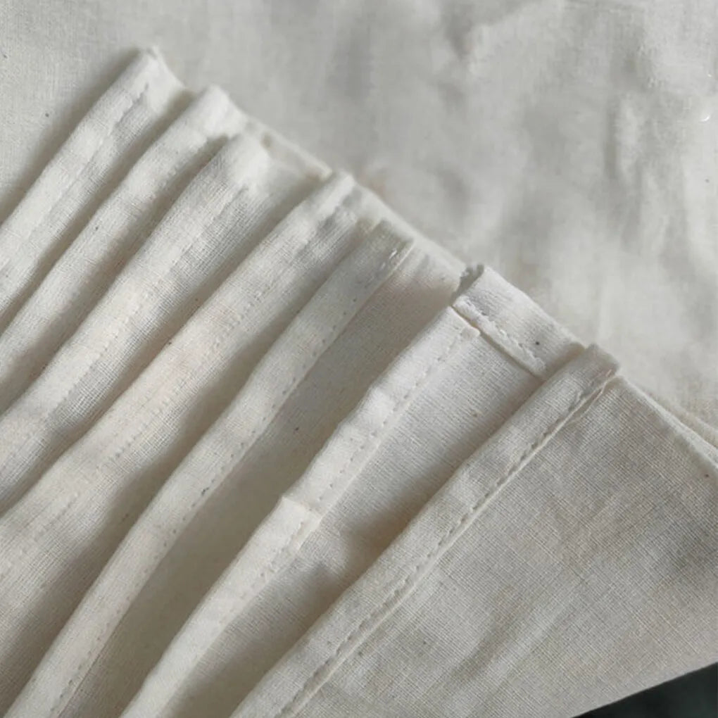 Reusable Drawstring Cotton Filter Bags for Nut Milk, Yogurt, Tea & Coffee