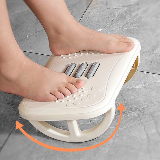 Rocking Footrest with Foot Massage Rollers for Desk
