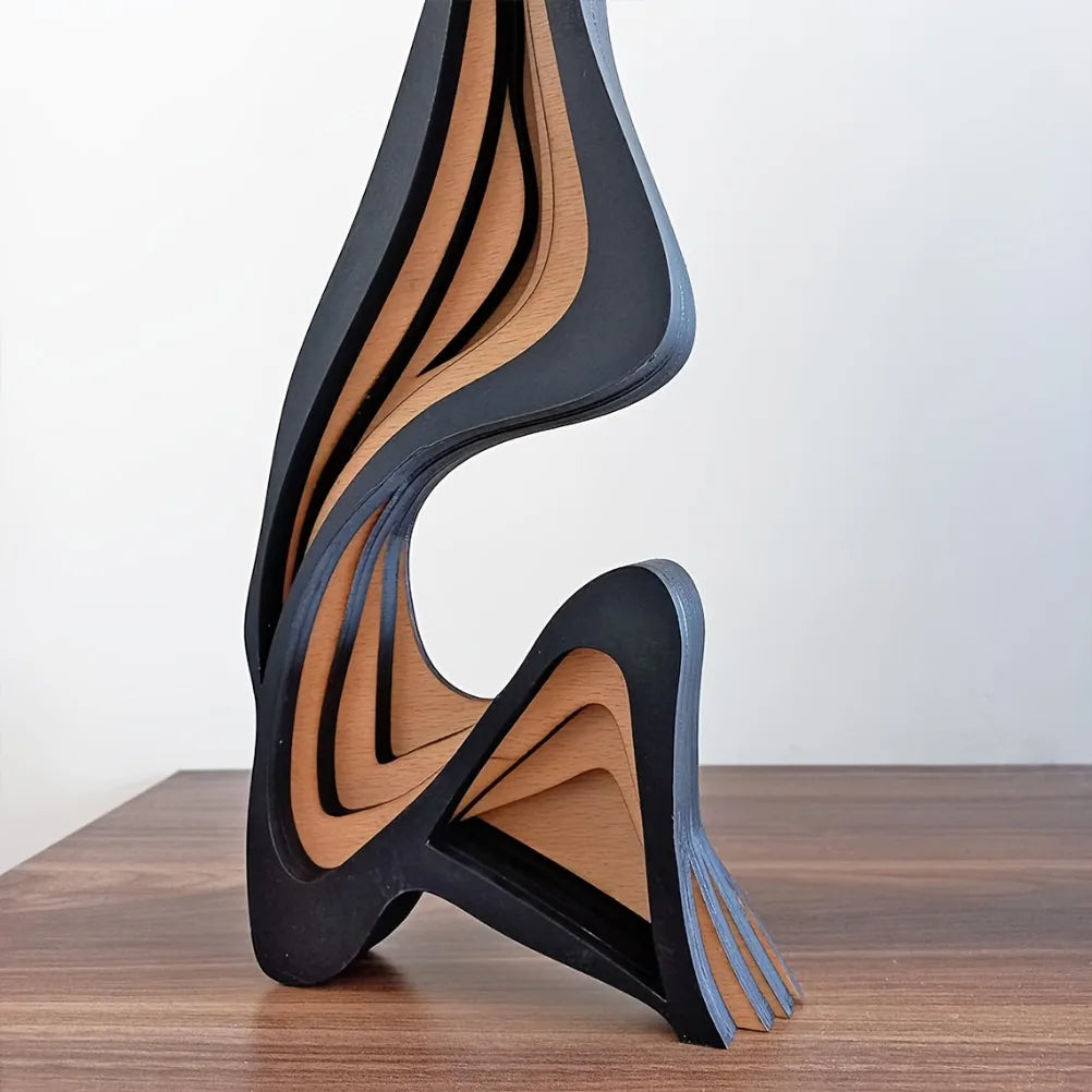 Abstract Wooden Sculpture Ornament