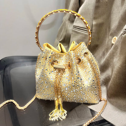 Luxury Rhinestone Bucket Evening Bag