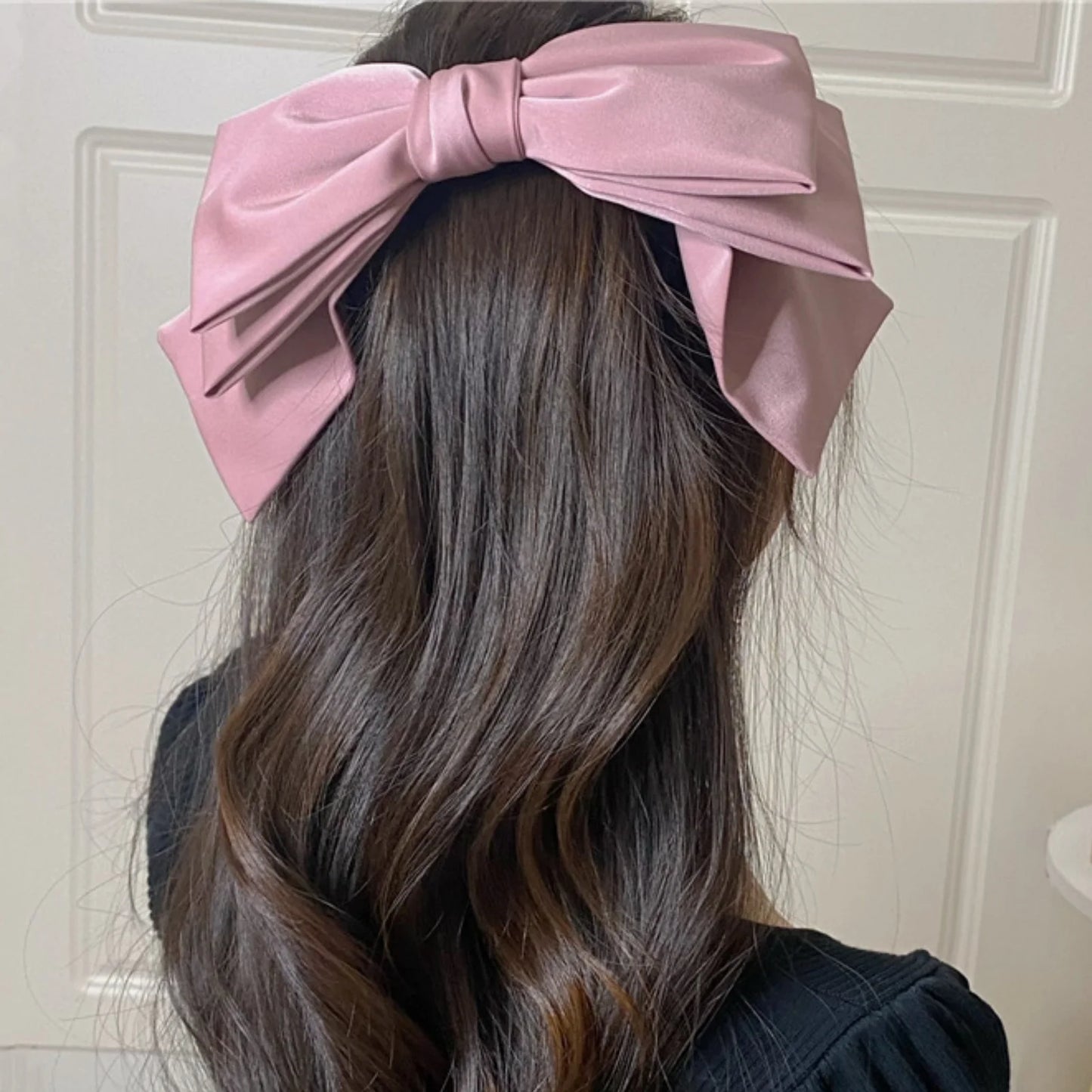 Large Satin Hair Bow Clip