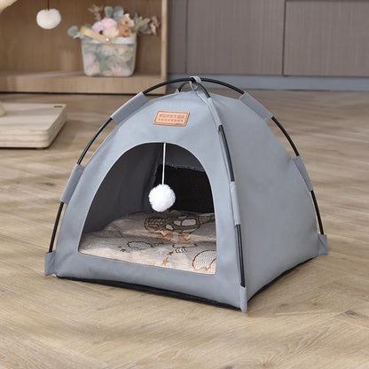 Semi-Enclosed Pet Tent – Foldable Summer Cooling Dog Nest