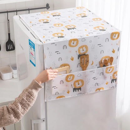 Refrigerator Dust Cover with Storage Pockets