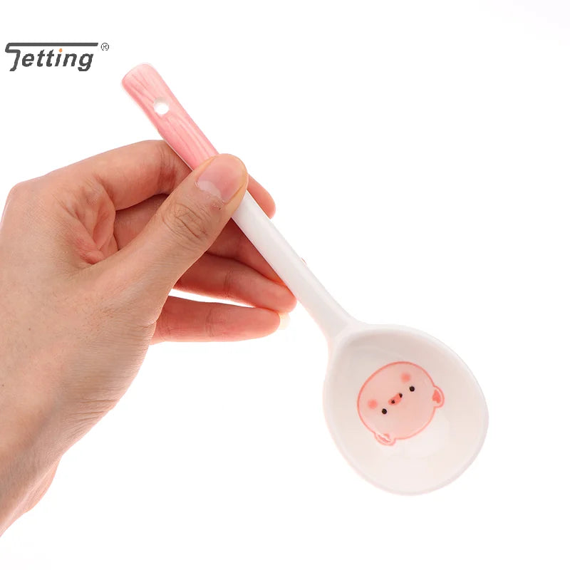 Pig Ceramic Soup Spoon