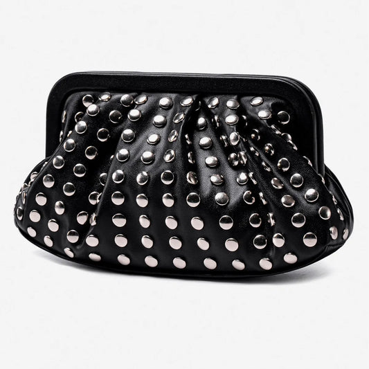 Studded Shell Evening Clutch Bag