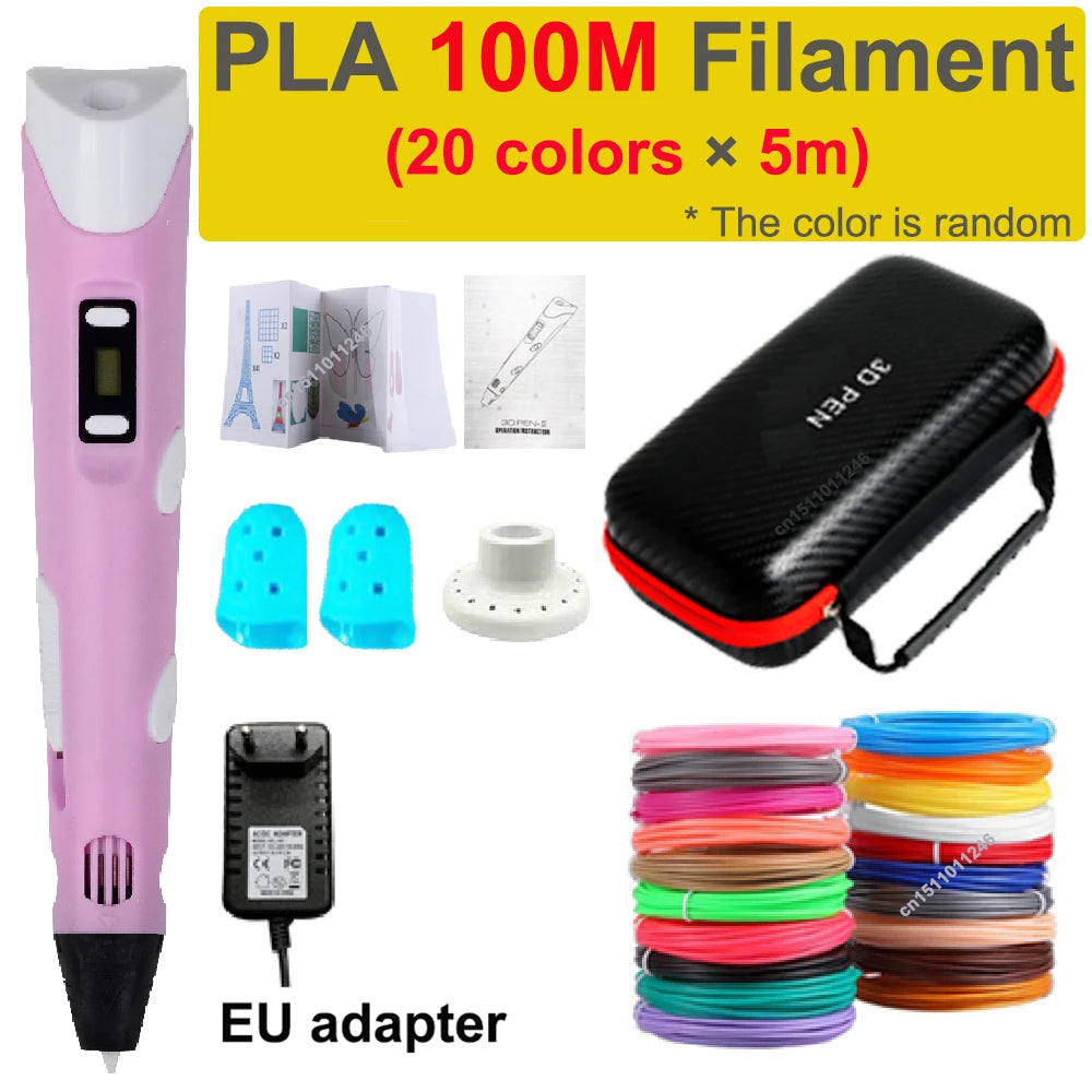 JuniorCare 3D Printing Pen with PLA Filament & Travel Case