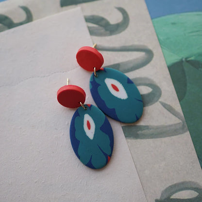 Flower Abstract Art Deco Pattern Earrings