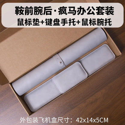 Waterproof PU Leather Desk Mat with Wrist Rest