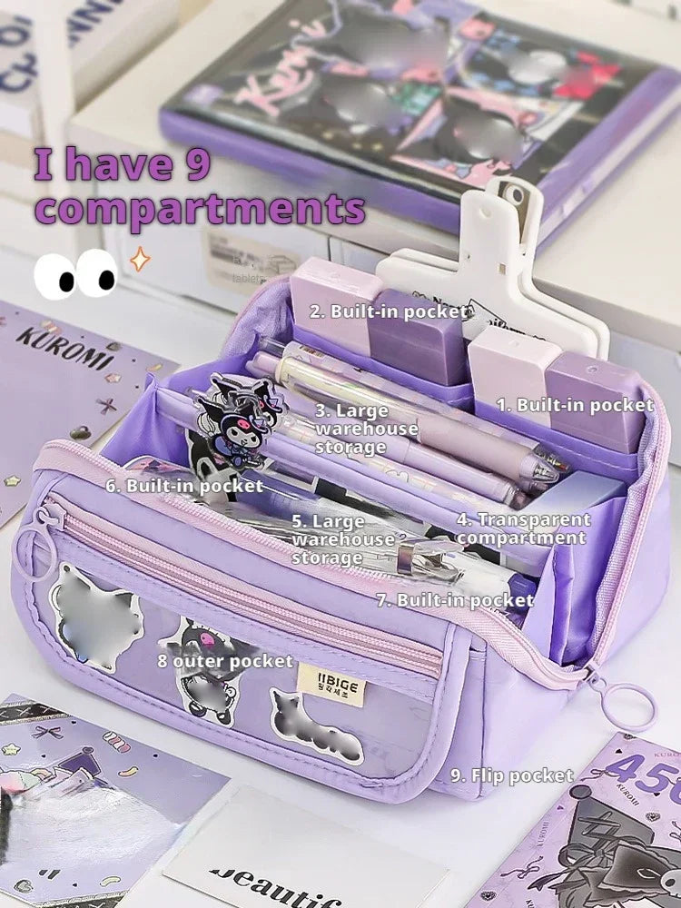 Large Capacity Multi-Layer Fabric Pencil Case