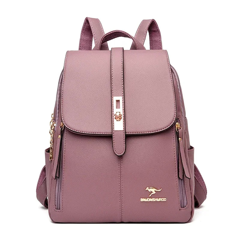 Vintage Leather Backpack for Women
