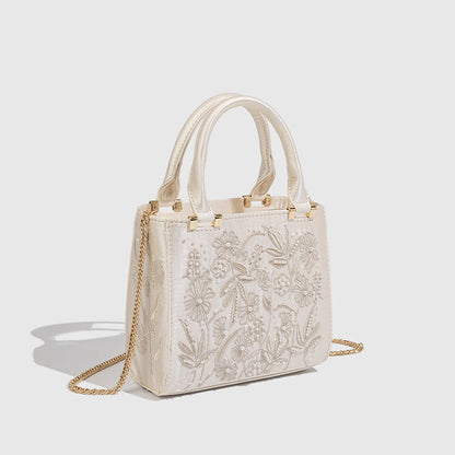 Pearl Beaded Mini Tote Bag