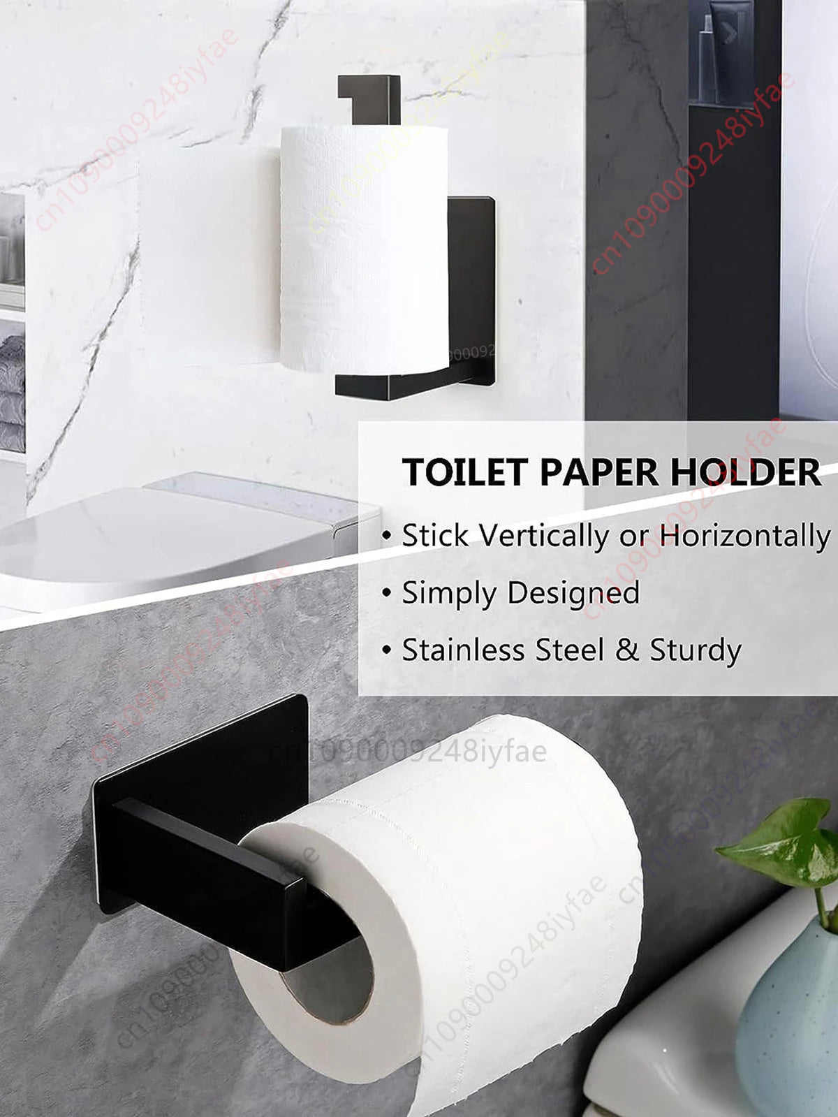 Self-Adhesive Stainless Steel Bathroom Hardware Set