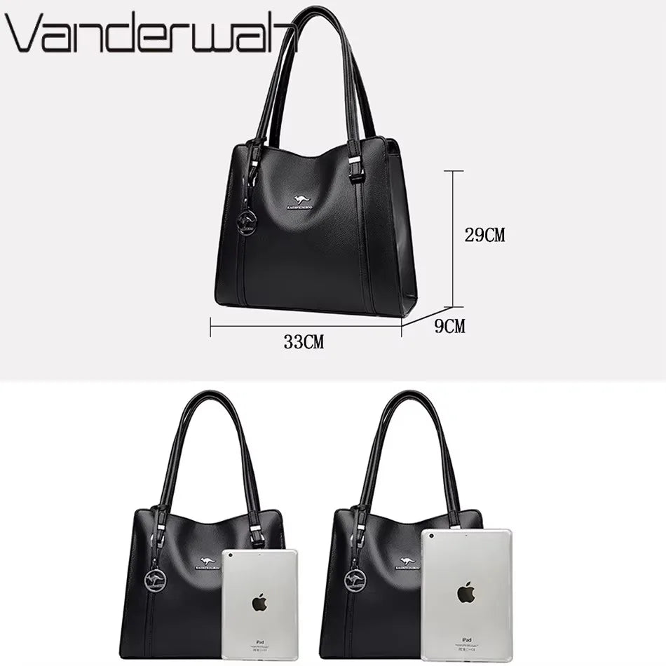 Large Capacity Women’s Leather Tote Handbag