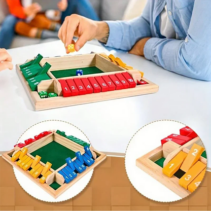 4-Sided Wooden Shut the Box Game