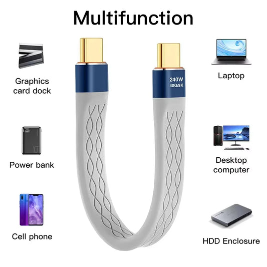 240W USB-C to USB-C Flat Fast Charging Cable