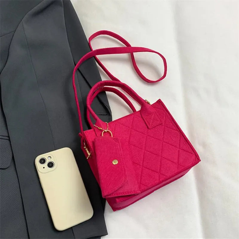 Felt Tote, Crossbody Bag & Wallet Set for Everyday Use