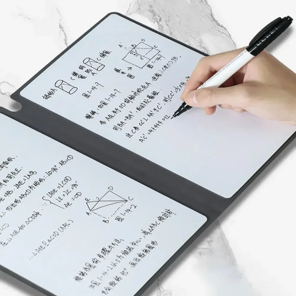 A5 Reusable Whiteboard Notebook Set with Pen & Erasing Cloth