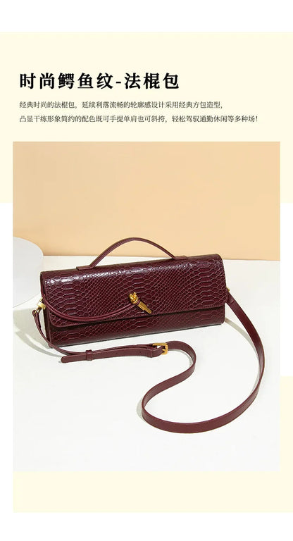 Luxury Snakeskin Top Handle Shoulder Bag