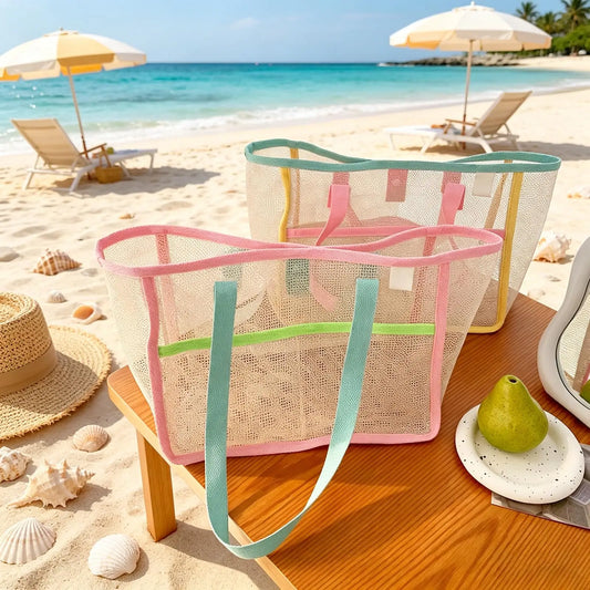 Foldable Mesh Beach Tote Bag