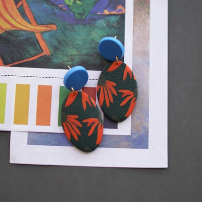 Art Floral Pattern Earrings