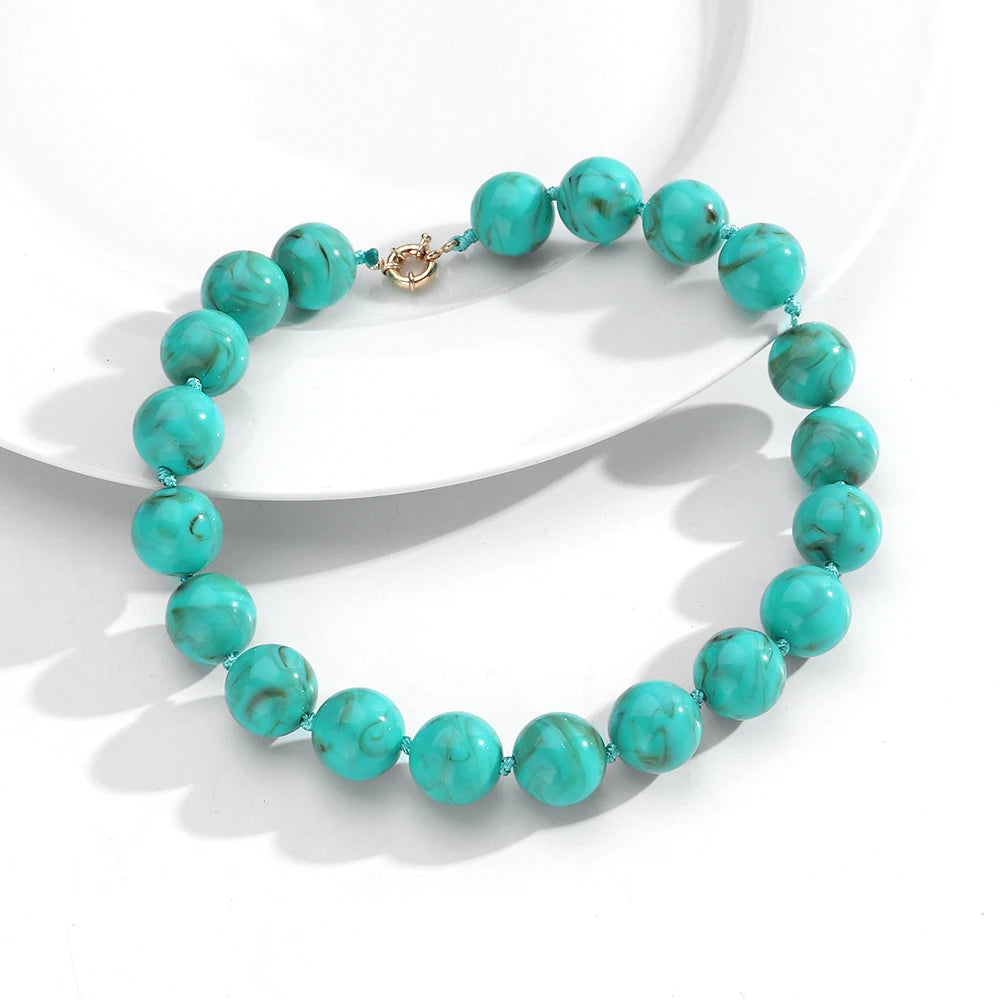 Fishsheep Multicolor Beaded Choker Necklace