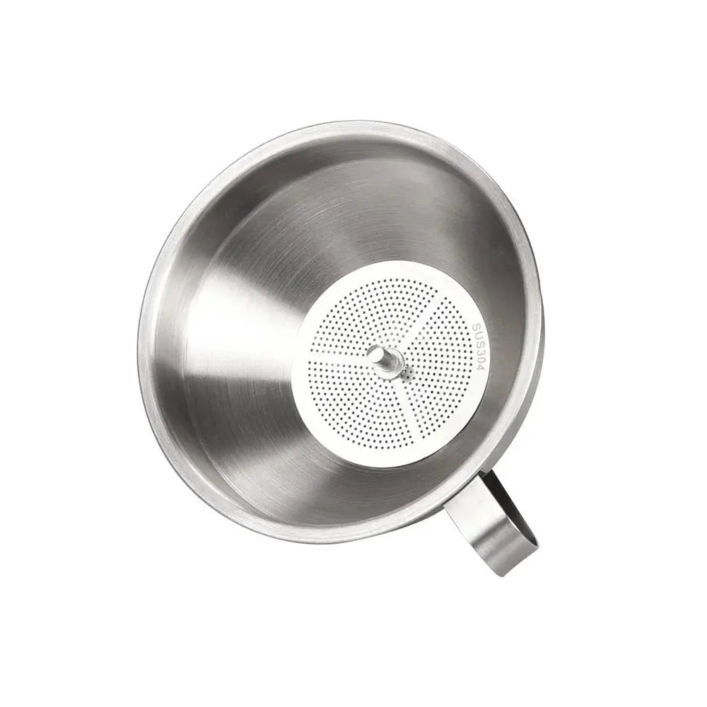 Wide Mouth Kitchen Funnel & Fine Mesh Strainer for Liquids and Powders